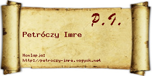 Petróczy Imre névjegykártya