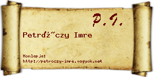 Petróczy Imre névjegykártya