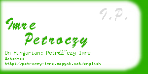 imre petroczy business card