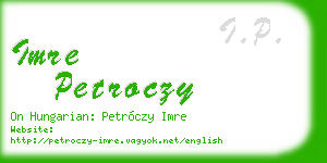 imre petroczy business card
